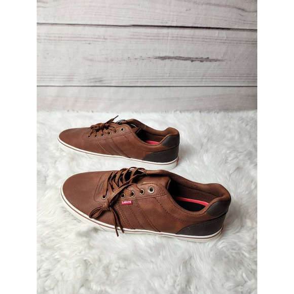 Levis‎ Mens Miles Fashion Sneakers Brown Lace Up Color Block Round Toe 13 New - Picture 4 of 6